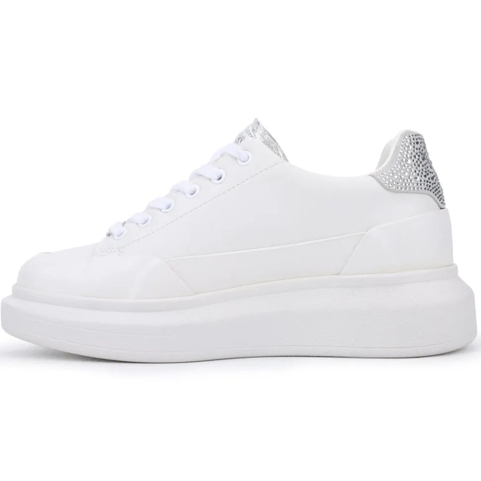 New ANGELA- WHITE RHINESTONES Low Tops