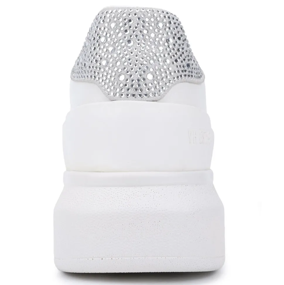 New ANGELA- WHITE RHINESTONES Low Tops