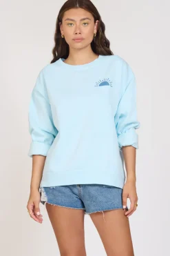 Best Sale Beach Days Sky Blue Pigment Dye Crew Tunic All Tops|Sweatshirts
