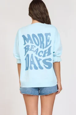 Best Sale Beach Days Sky Blue Pigment Dye Crew Tunic All Tops|Sweatshirts