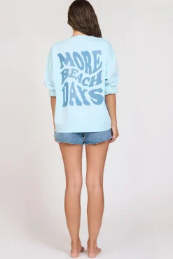 Best Sale Beach Days Sky Blue Pigment Dye Crew Tunic All Tops|Sweatshirts