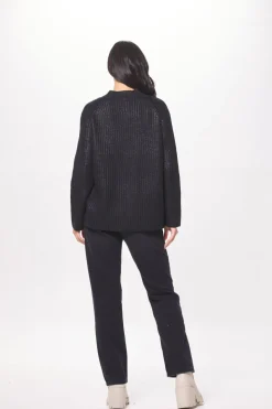 Clearance Black Coated Quarter Zip Sweater All Tops|Sweaters