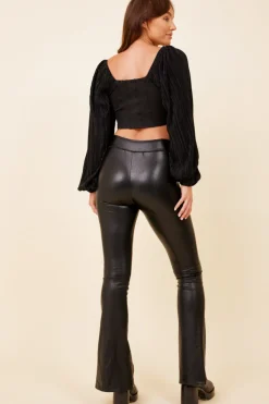 New Black Corset Balloon Sleeve Top All Tops