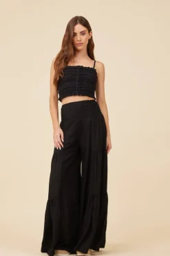 New Black Cotton Voille Front Button Tank All Tops|Tanks