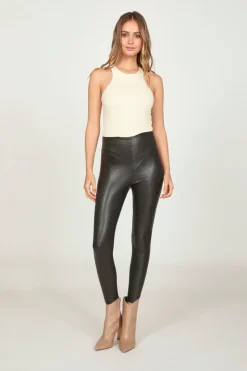 Clearance Black Faux Leather Legging All Bottoms