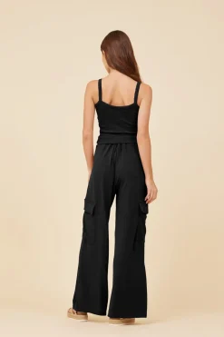 Outlet Black Knit Terry Tank All Tops|Tanks