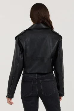 Discount Black Leather Moto Jacket All Tops