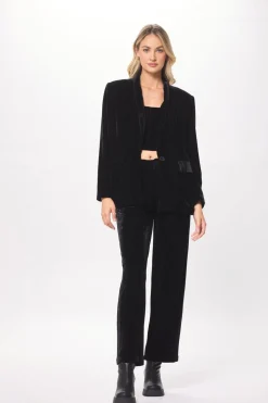 Best Sale Black Oversized Velvet Blazer All Tops