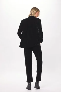 Best Sale Black Oversized Velvet Blazer All Tops
