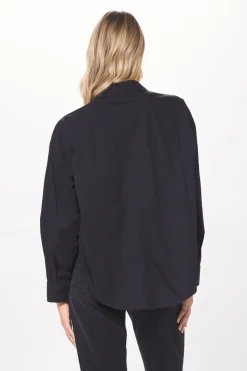 Discount Black Poplin Shirting W/ Rhinestones All Tops