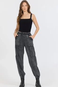 Fashion Black Rib Knit Corset Top All Tops