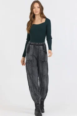 Shop Black Rib Knit Long Sleeve Top All Tops