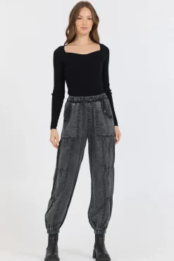 Shop Black Rib Knit Long Sleeve Top All Tops