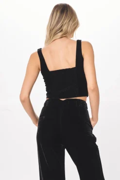 Outlet Black Velvet Corset Top All Tops