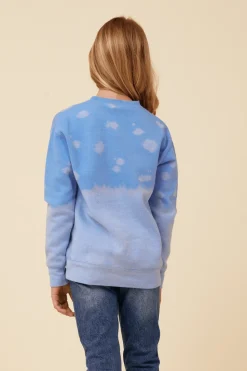 Discount Bleached Oversized Rock & Roll Sweatshirt Kids Kids Tops