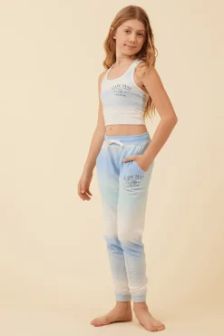 Cheap Blue Skies Ombre Tie Dye Brushed Hacci Racerback Crop Top Kids Kids Tops|Kids Tie Dye