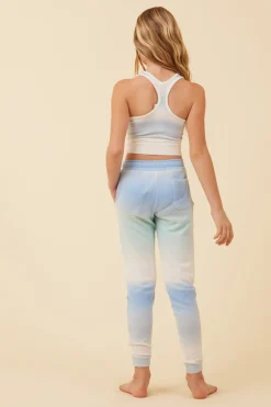 Cheap Blue Skies Ombre Tie Dye Brushed Hacci Racerback Crop Top Kids Kids Tops|Kids Tie Dye