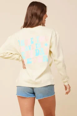 Cheap Bridesmaid Lemon Surf Wash Crewneck Sweatshirt All Tops