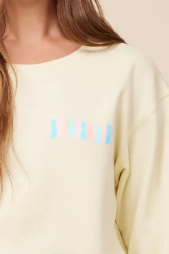 Cheap Bridesmaid Lemon Surf Wash Crewneck Sweatshirt All Tops