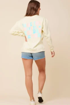 Cheap Bridesmaid Lemon Surf Wash Crewneck Sweatshirt All Tops