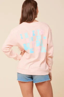 Shop Bridesmaid Peach Surf Wash Crewneck Sweatshirt All Tops