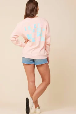 Shop Bridesmaid Peach Surf Wash Crewneck Sweatshirt All Tops