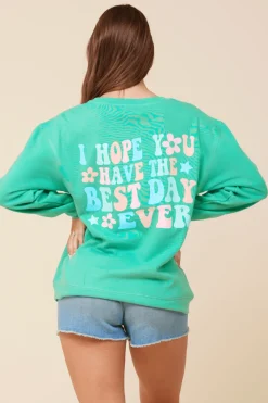 Flash Sale Bridesmaid Surf Green Surf Wash Crewneck Sweatshirt All Tops