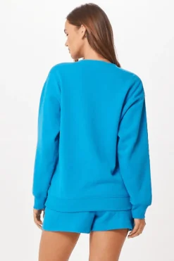 Cheap Bright Blue St. Tropez Jet Setter Surf Wash Crewneck All Tops|Sweatshirts