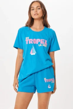 Sale Bright Blue St. Tropez Jet Setter T-Shirt All Tops