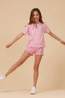 New Bright Pink Studded Short Kids Kids Bottoms