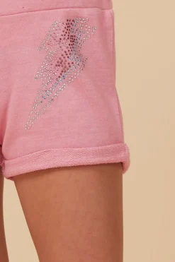 New Bright Pink Studded Short Kids Kids Bottoms