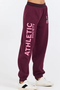 Cheap Cabernet W/ Rose Printed Heavy Surf Wash Jogger Joggers