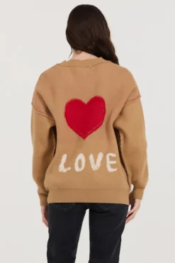 Fashion Camel/Red/Ivory Love Sweater All Tops|Sweaters