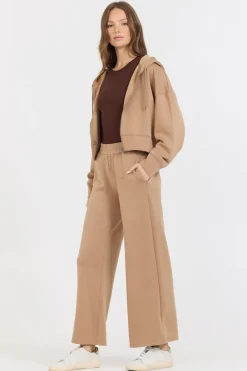 Online Caramel Cloud Fleece Crop Zip Up All Tops