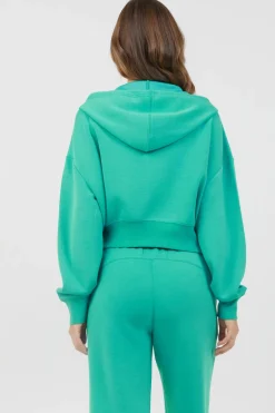 Flash Sale Caribbean Turquoise Cloud Fleece Zip Up All Tops|Hoodies
