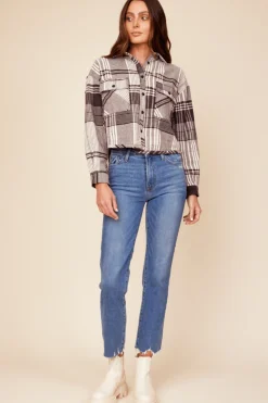 Hot Chocolate Brown Flannel Plaid Shirting Outerwear