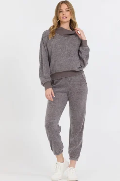 Flash Sale Chocolate Syrup Reverse Fleece Mock Neck Sweatshirt All Tops