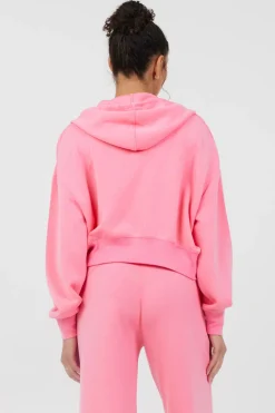 Best Sale Coastal Coral Cloud Fleece Zip Up All Tops|Hoodies