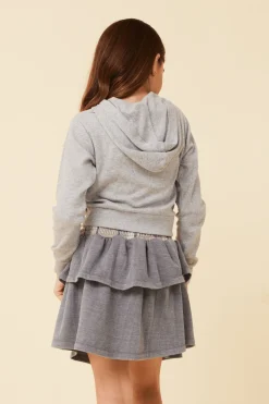 Hot Crop Zip Up Thermal Hoodie Kids Hoodies|Kids Tops