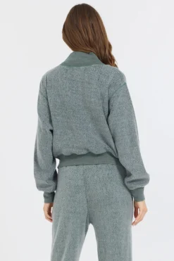 Clearance Dark Forest Reverse Fleece Mock Neck All Tops