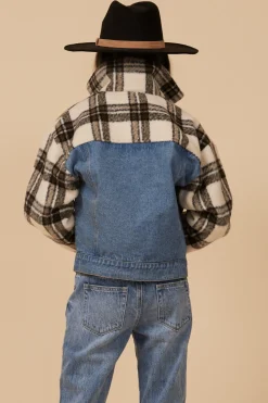 Discount DENIM AND PLAID JACKET Kids Kids Tops