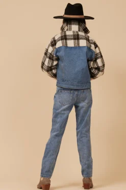 Discount DENIM AND PLAID JACKET Kids Kids Tops