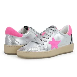 New DENISSE - WASHED SILVER PINK Low Tops