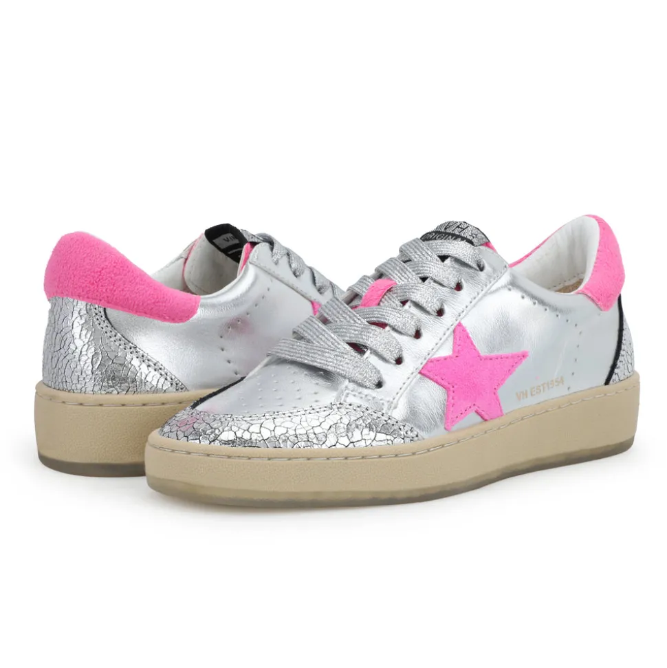 New DENISSE - WASHED SILVER PINK Low Tops