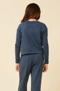 New Distressed Neckline Crewneck Kids Kids Tops
