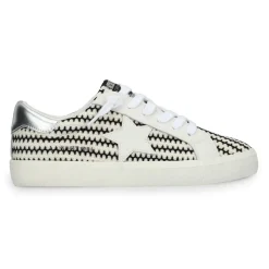 Fashion FLAIR 45 - BLACK/WHITE CROCHET Low Tops