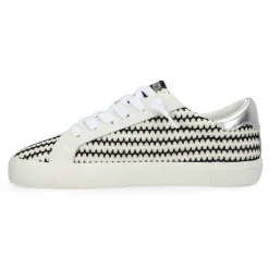 Fashion FLAIR 45 - BLACK/WHITE CROCHET Low Tops