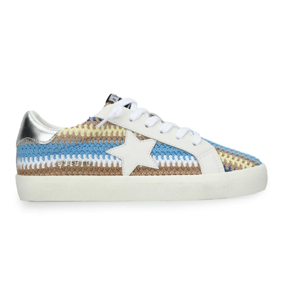 Best Sale FLAIR 46 - BLUE/BROWN CROCHET MULTI Low Tops