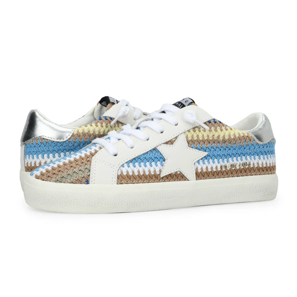 Best Sale FLAIR 46 - BLUE/BROWN CROCHET MULTI Low Tops