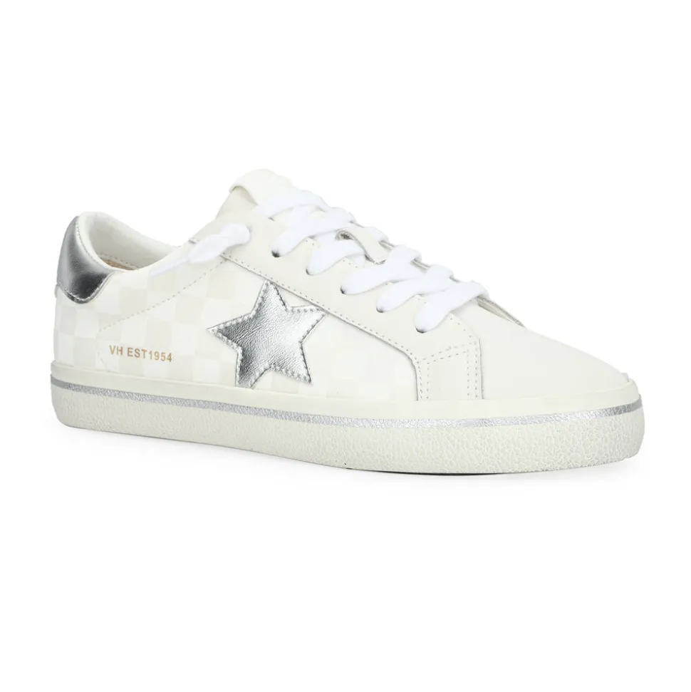 Cheap FLAIR 35 - WHITE CHECKERED/SILVER Low Tops